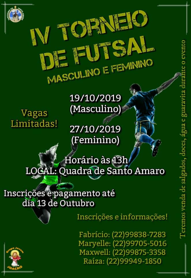 Grupo Joacris de Santo Amaro abriu inscrições para Torneio de Futsal