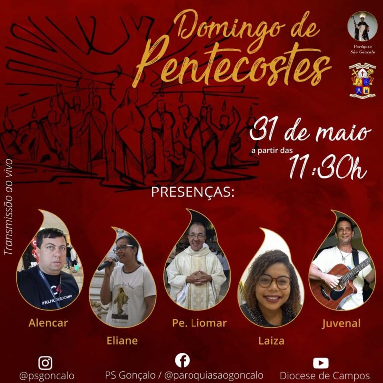Paróquias da Diocese de Campos promovem eventos nas redes sociais para marcar a Solenidade de Pentecostes