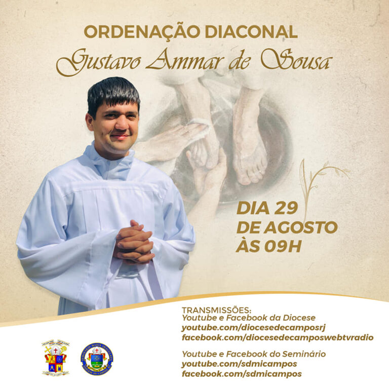 Dom Roberto Francisco ordenará mais um diácono para a Diocese de Campos