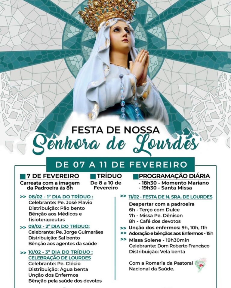 Paróquia Nossa Senhora de Lourdes inicia Tríduo festivo e sedia Romaria Virtual da Pastoral da Saúde