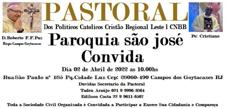 Diocese de Campos promoverá Encontro da Pastoral dos Políticos Católicos