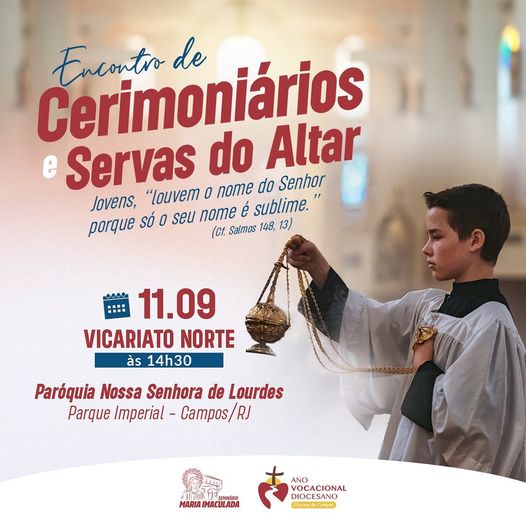 Diocese de Campos promoverá encontros para Cerimoniários e Servas do Altar em Setembro