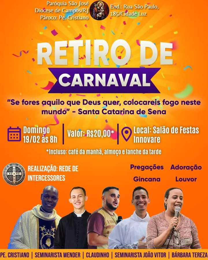 Paróquia São José promoverá retiro de carnaval