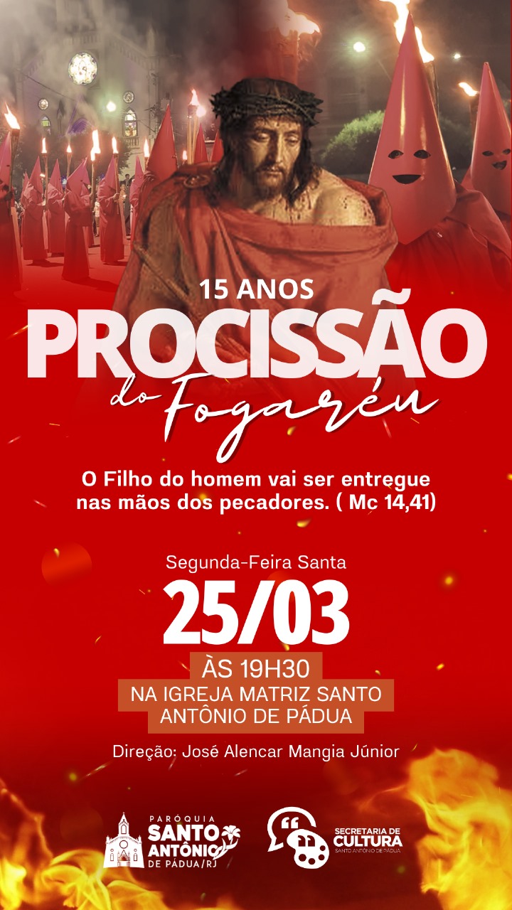 Paróquia Santo Antônio de Pádua se prepara para celebrar os 15 anos da Procissão do Fogaréu.